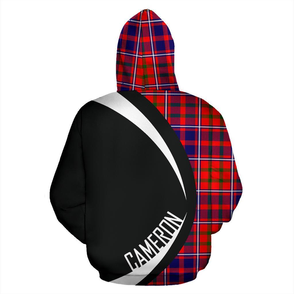 Printivon Cameron Of Lochiel Modern Tartan Crest Hoodie Circle Style