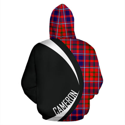 Printivon Cameron Of Lochiel Modern Tartan Crest Hoodie Circle Style