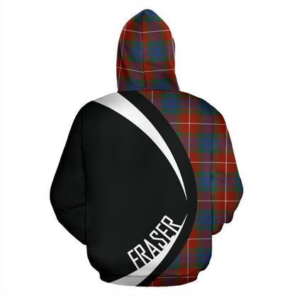 Printivon Fraser Ancient Tartan Crest Hoodie Circle Style