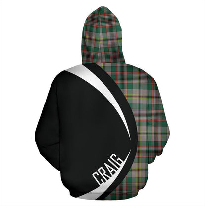 Printivon Craig Ancient Tartan Crest Hoodie Circle Style