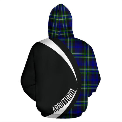 Printivon Arbuthnot Modern Tartan Crest Hoodie Circle Style