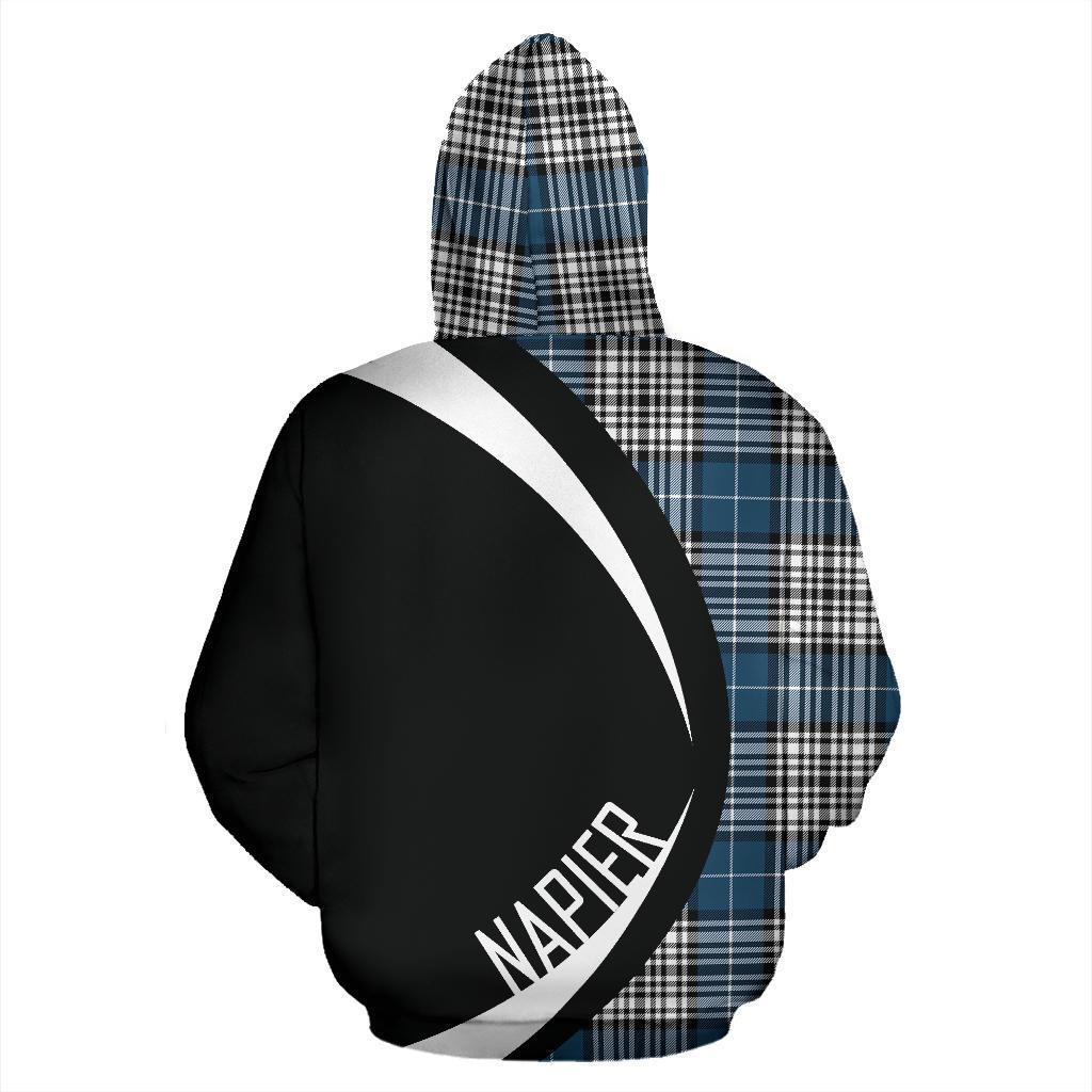 Printivon Napier Modern Tartan Crest Hoodie Circle Style