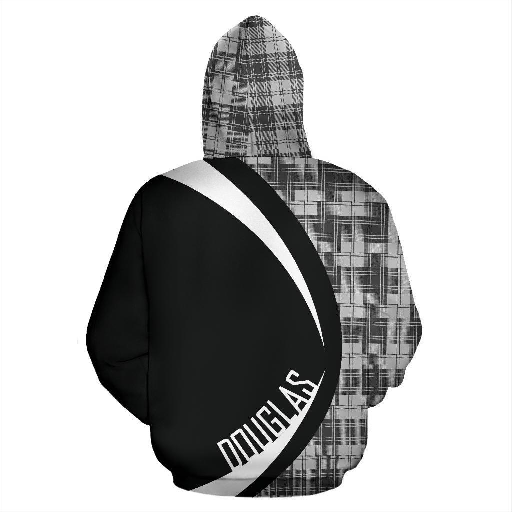 Printivon Douglas Grey Modern Tartan Crest Hoodie Circle Style
