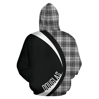 Printivon Douglas Grey Modern Tartan Crest Hoodie Circle Style