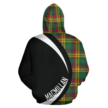 Printivon Macmillan Old Ancient Tartan Crest Hoodie Circle Style