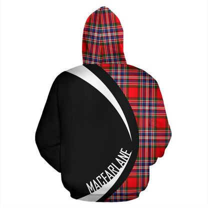 Printivon Macfarlane Modern Tartan Crest Hoodie Circle Style