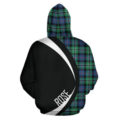 Printivon Rose Hunting Ancient Tartan Crest Hoodie Circle Style