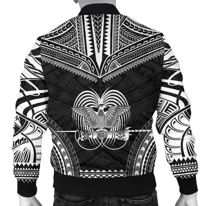 Papua New Guinea Polynesian Chief Men's Bomber Jacket Black Version