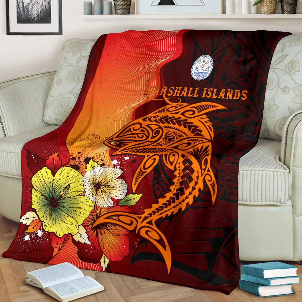 Marshall Islands Premium Blankets Tribal Tuna Fish