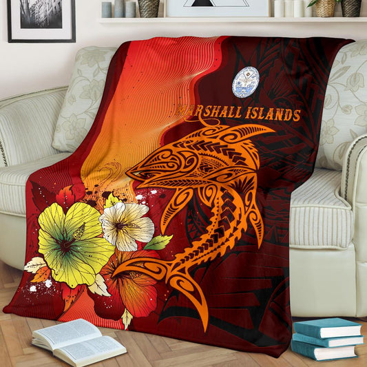 Marshall Islands Premium Blankets Tribal Tuna Fish