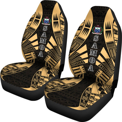 Samoa Car Seat Covers Polynesian Tattoo Gold