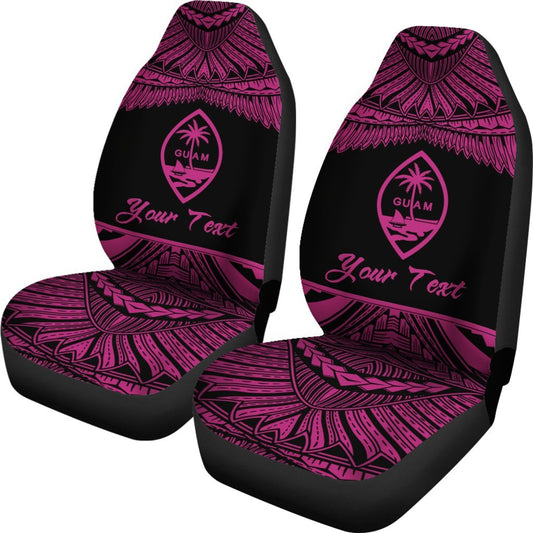 Guam Polynesian Custom Personalised Car Seat Covers Pride Pink Version