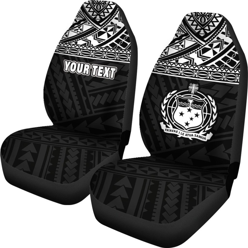 Samoa Custom Personalised Car Seat Covers Samoa White Coat Of Arms Polynesian Tattoo
