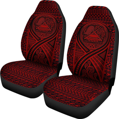 American Samoa Car Seat Cover American Samoa Seal Polynesian Tattoo Red
