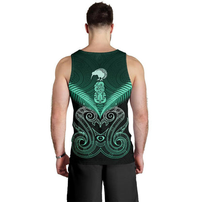 Maori Manaia New Zealand Men Tank Top Turquoise