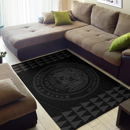 Kakau Seal Of Hawaii Polynesian Grey Rug