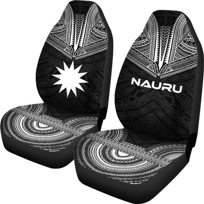 Nauru Car Seat Cover Nauru Flag Polynesian Chief Tattoo Black Version