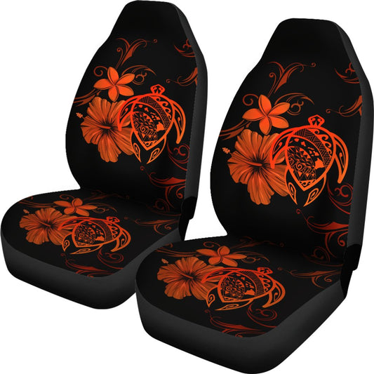 Hawaii Turtle Hibiscus Poly Orange Car Seat Covers