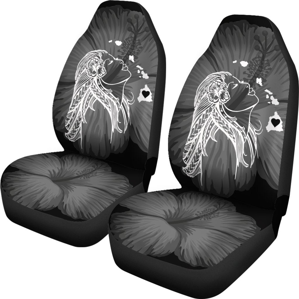 Hawaii Car Seat Covers Hawaii Hula Girl Hibiscus Map White