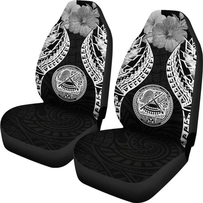 American Samoa Polynesian Car Seat Covers Pride Seal And Hibiscus Black