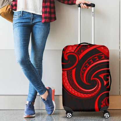 New Zealand Maori Mangopare Luggage Cover Polynesian Red
