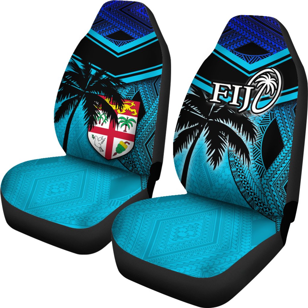 Fiji Rugby Polynesian Car Seat Covers Blue