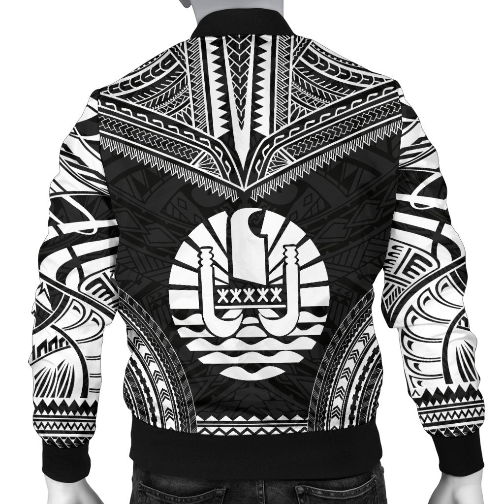 Tahiti Polynesian Chief Men's Bomber Jacket Black Version