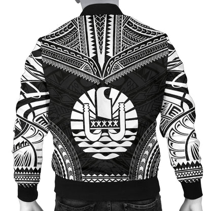 Tahiti Polynesian Chief Men's Bomber Jacket Black Version