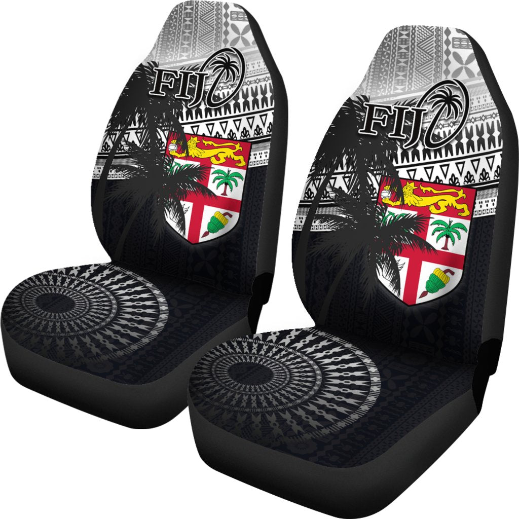 Fiji Rugby Makare And Tapa Patterns Car Seat Covers Black