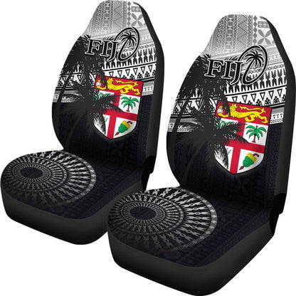 Fiji Rugby Makare And Tapa Patterns Car Seat Covers Black