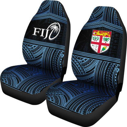 Fiji Rugby Polynesian Patterns Car Seat Covers Blue