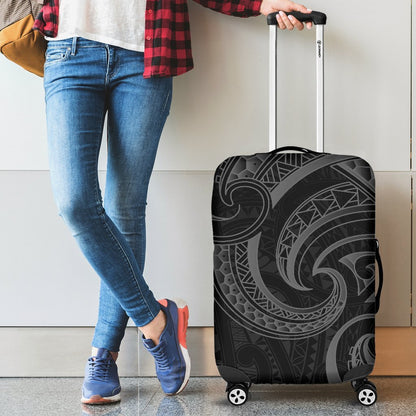 New Zealand Maori Mangopare Luggage Cover Polynesian Black