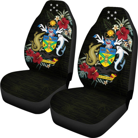 Solomon Islands Car Seat Covers Solomon Islands Coat of Arms Hibiscus A02