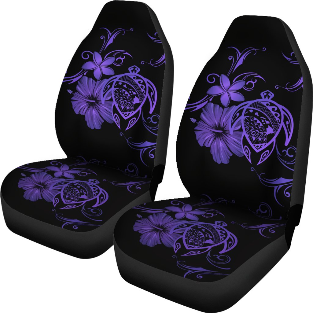 Hawaii Turtle Hibiscus Poly Purple Car Seat Covers