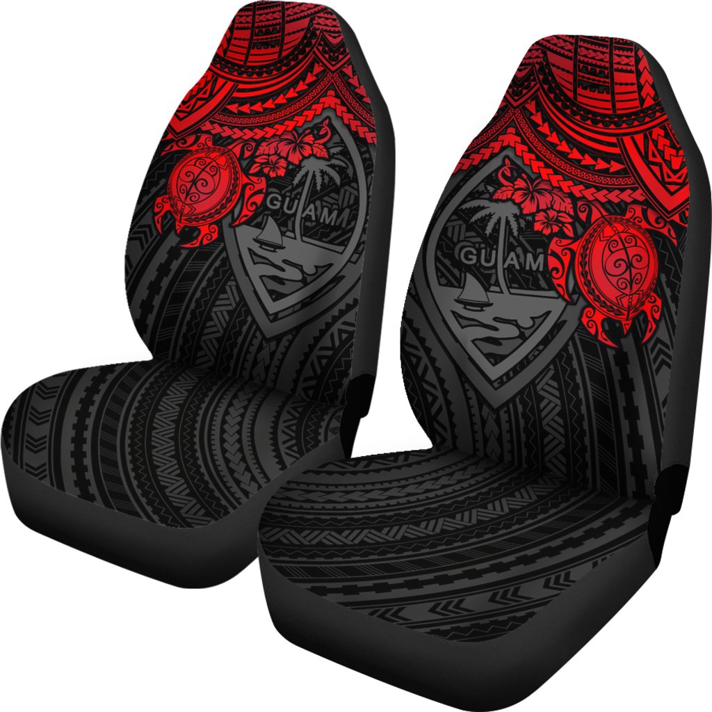 Guam Car Seat Covers Guam Coat Of Arms Red Turtle Hibiscus