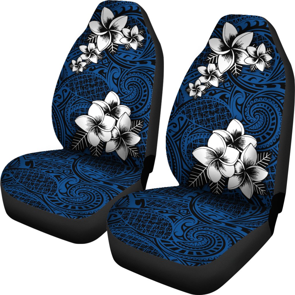 Hawaii Car Seat Covers Tribe Plumeria Blue