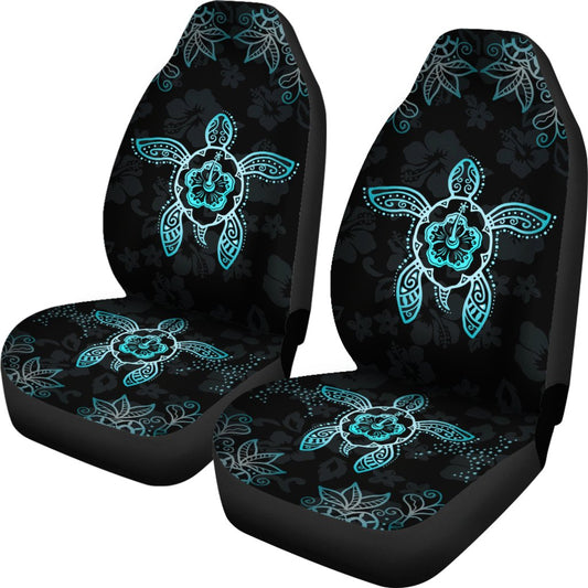 Hawaii Blue Turtle And Hibiscus Car Seat Covers