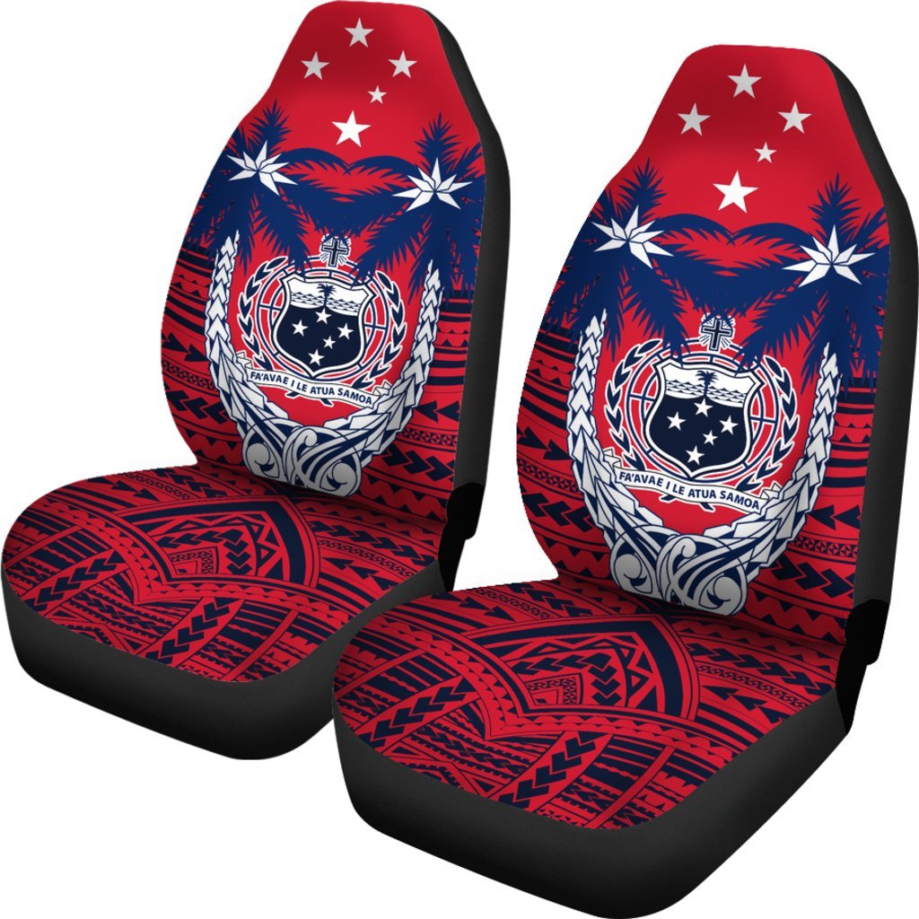 Samoa Car Seat Covers Samoa Flag Coat Of Arms Coconut Tree A02