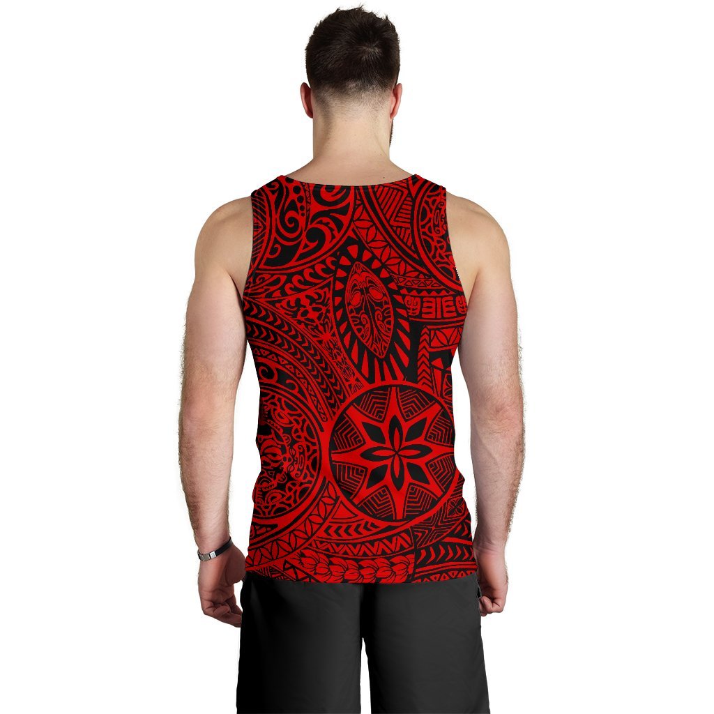 Polynesian Hawaiian Style Tribal Tattoo Red Hawaii Men's Tank Top