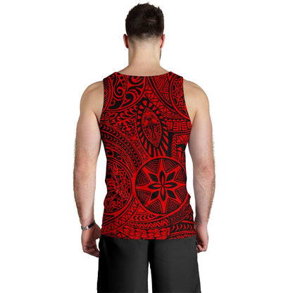 Polynesian Hawaiian Style Tribal Tattoo Red Hawaii Men's Tank Top