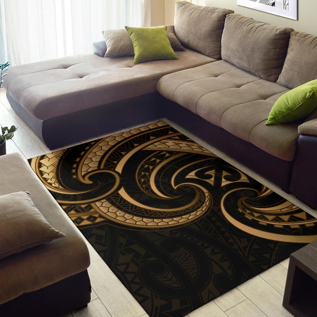 New Zealand Maori Mangopare Area Rug Polynesian Gold