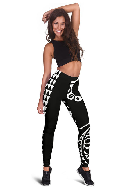 White Polynesian Tribal Women's Leggings