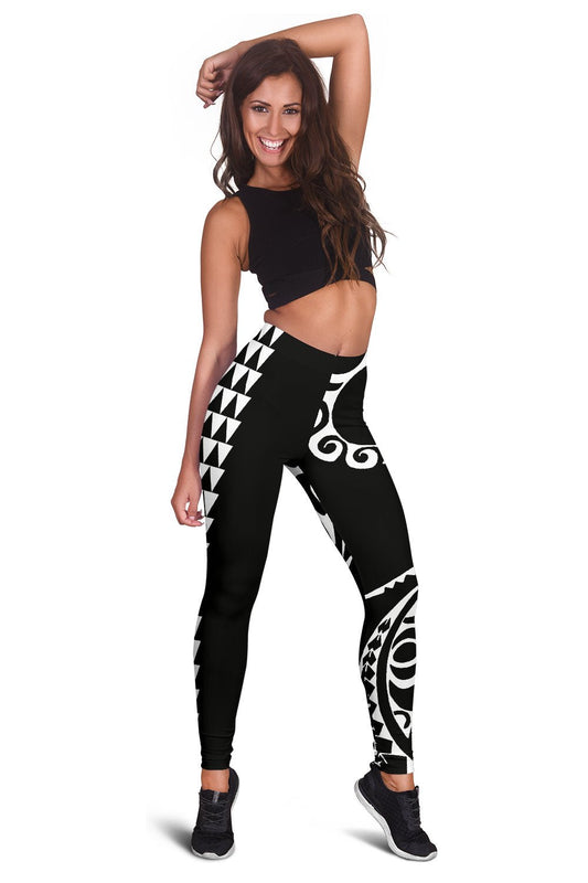 White Polynesian Tribal Women's Leggings