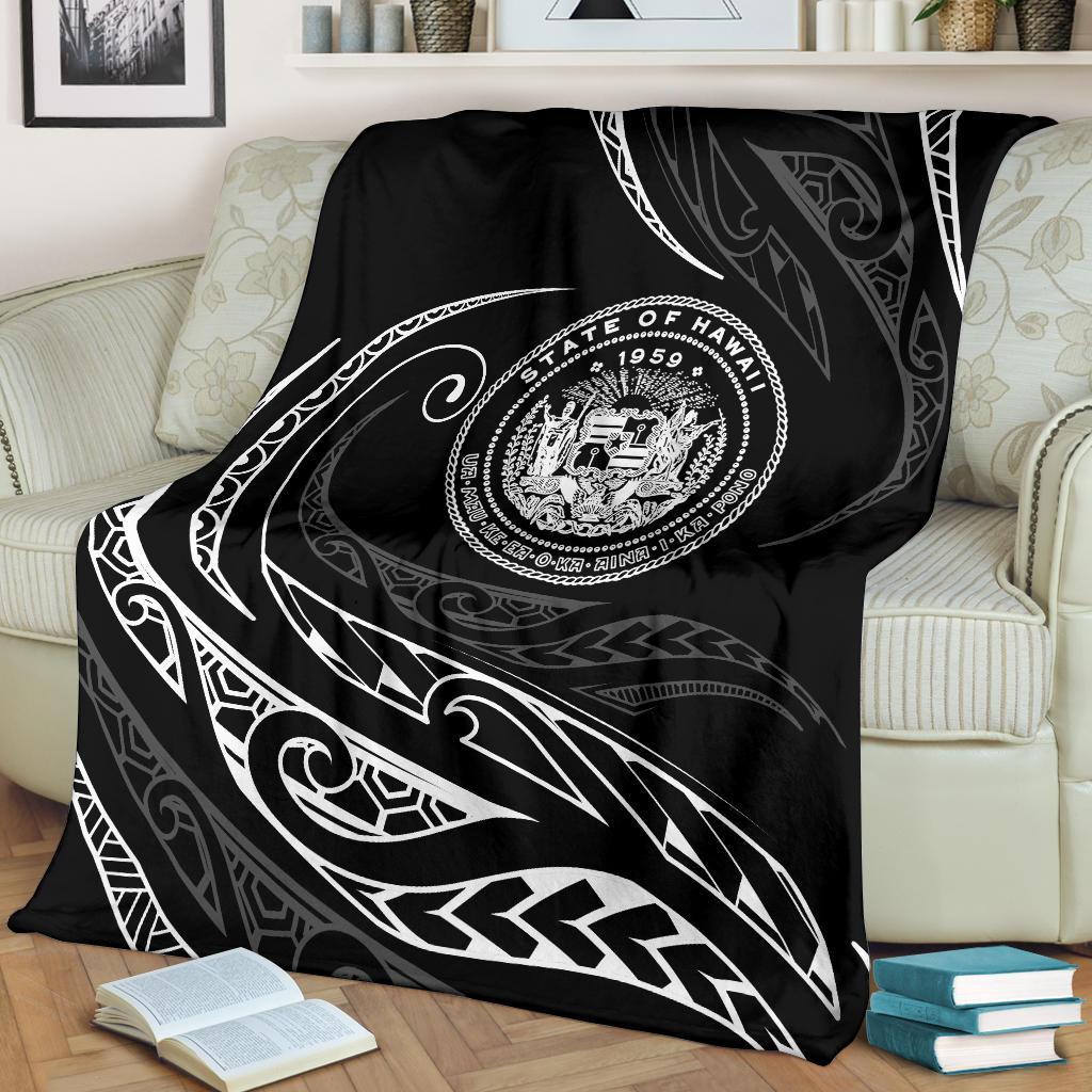 Hawaii Coat Of Arms Premium Blanket White Frida Style