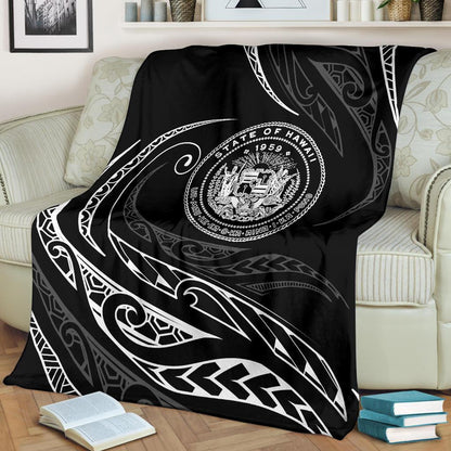 Hawaii Coat Of Arms Premium Blanket White Frida Style
