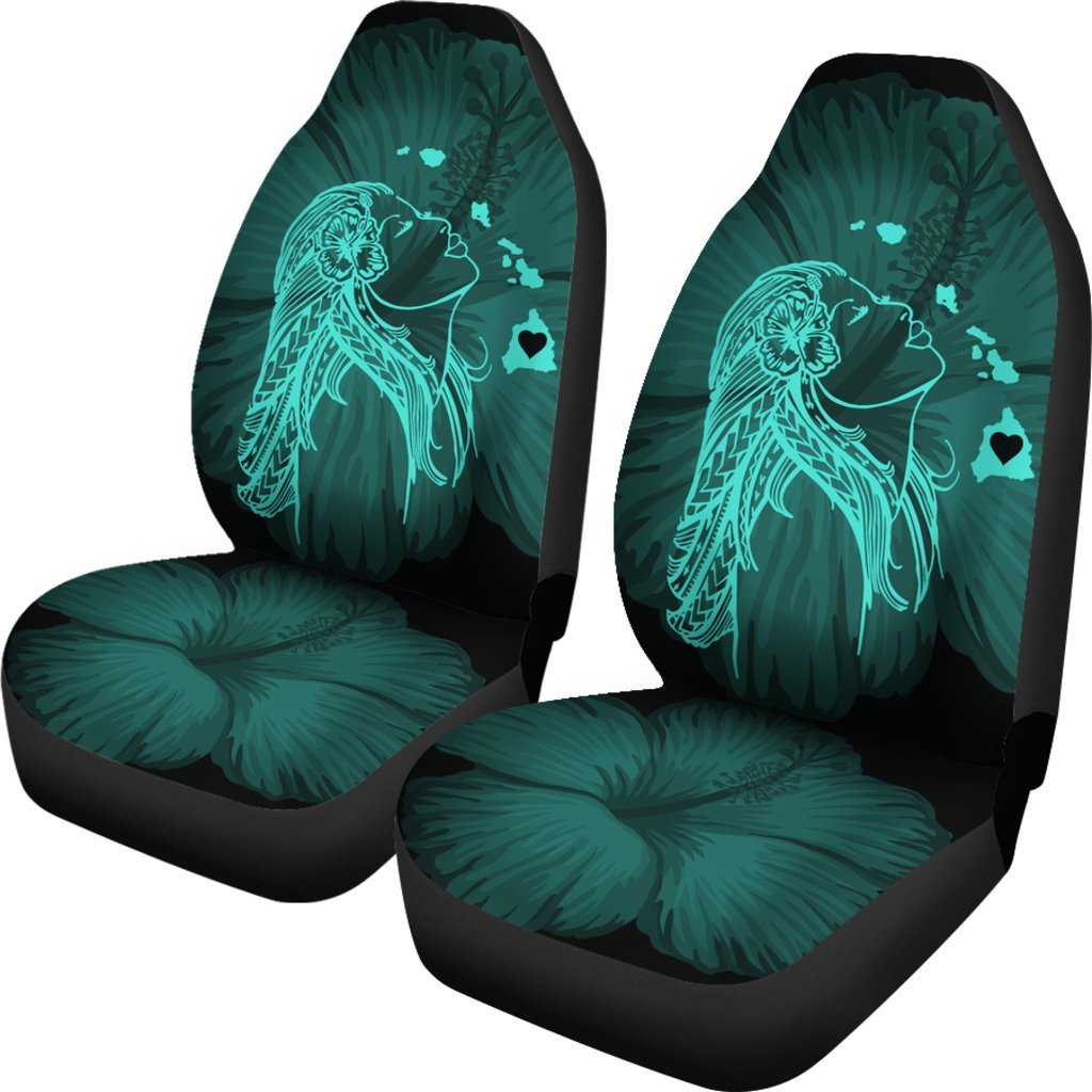 Hawaii Car Seat Covers Hawaii Hula Girl Hibiscus Map Turquoise