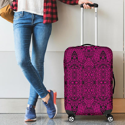 Polynesian Lauhala Mix Pink Luggage Covers