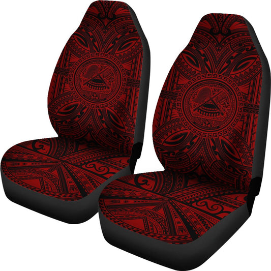 American Samoa Car Seat Cover American Samoa Coat Of Arms Polynesian Red Black