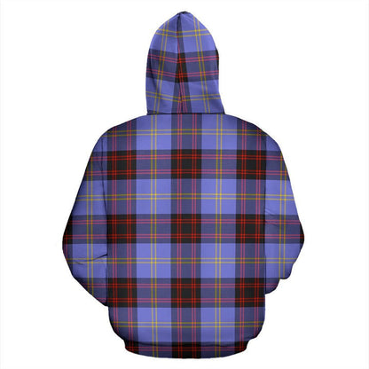 Printivon Rutherford Tartan Clan Badge Hoodie