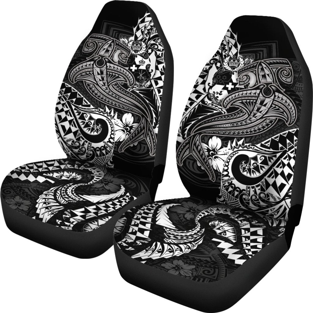 Tonga Car Seat Covers White Shark Polynesian Tattoo
